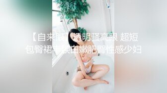 【自来眼】透明骚高跟 超短包臀裙丰腴白嫩肥臀性感少妇